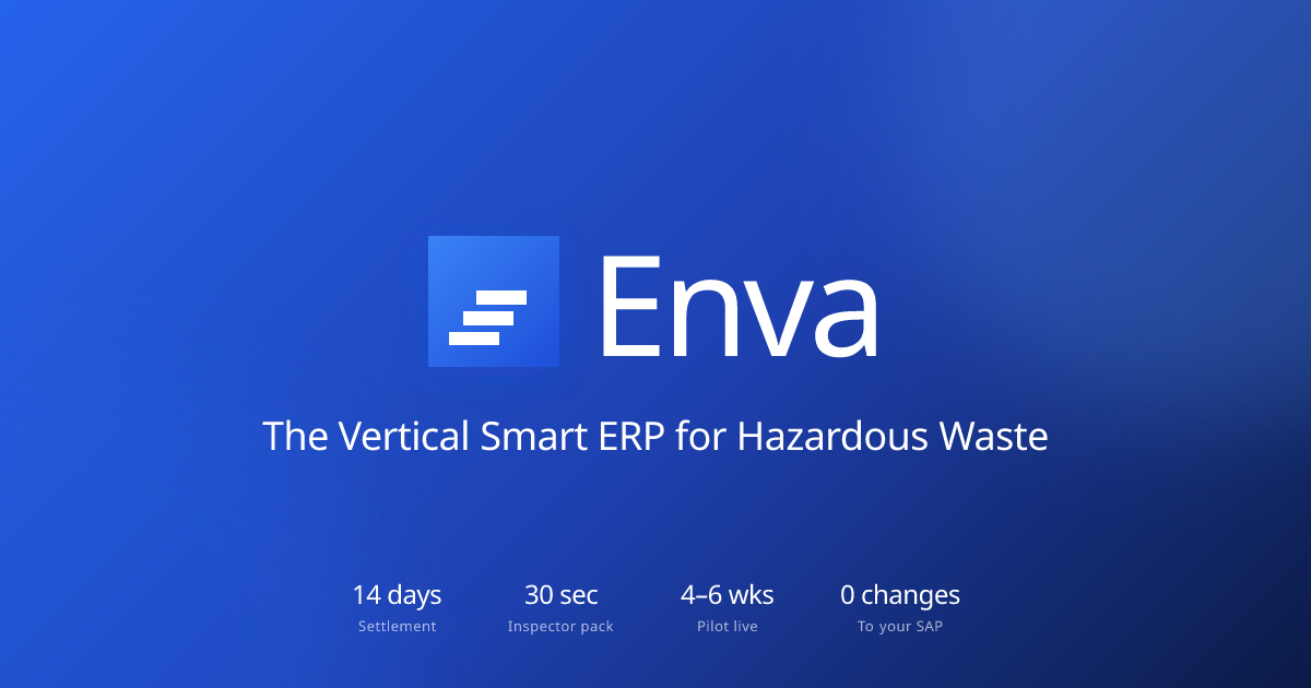 Enva — The vertical smart ERP for hazardous waste